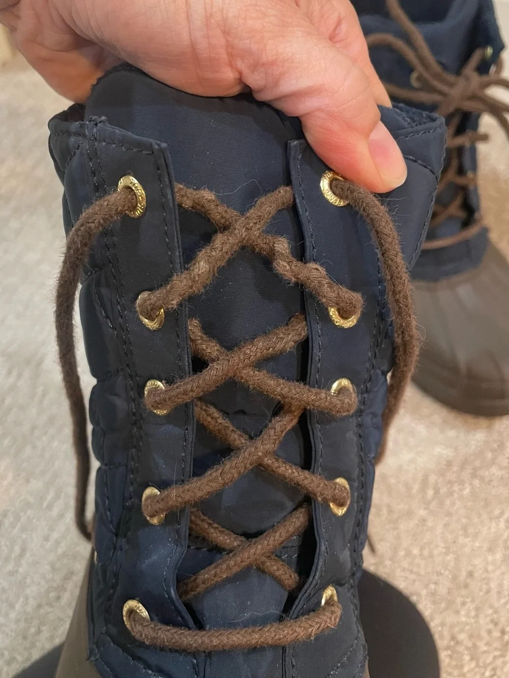 Sperry Navy and Brown Women's Winter Duck Boots